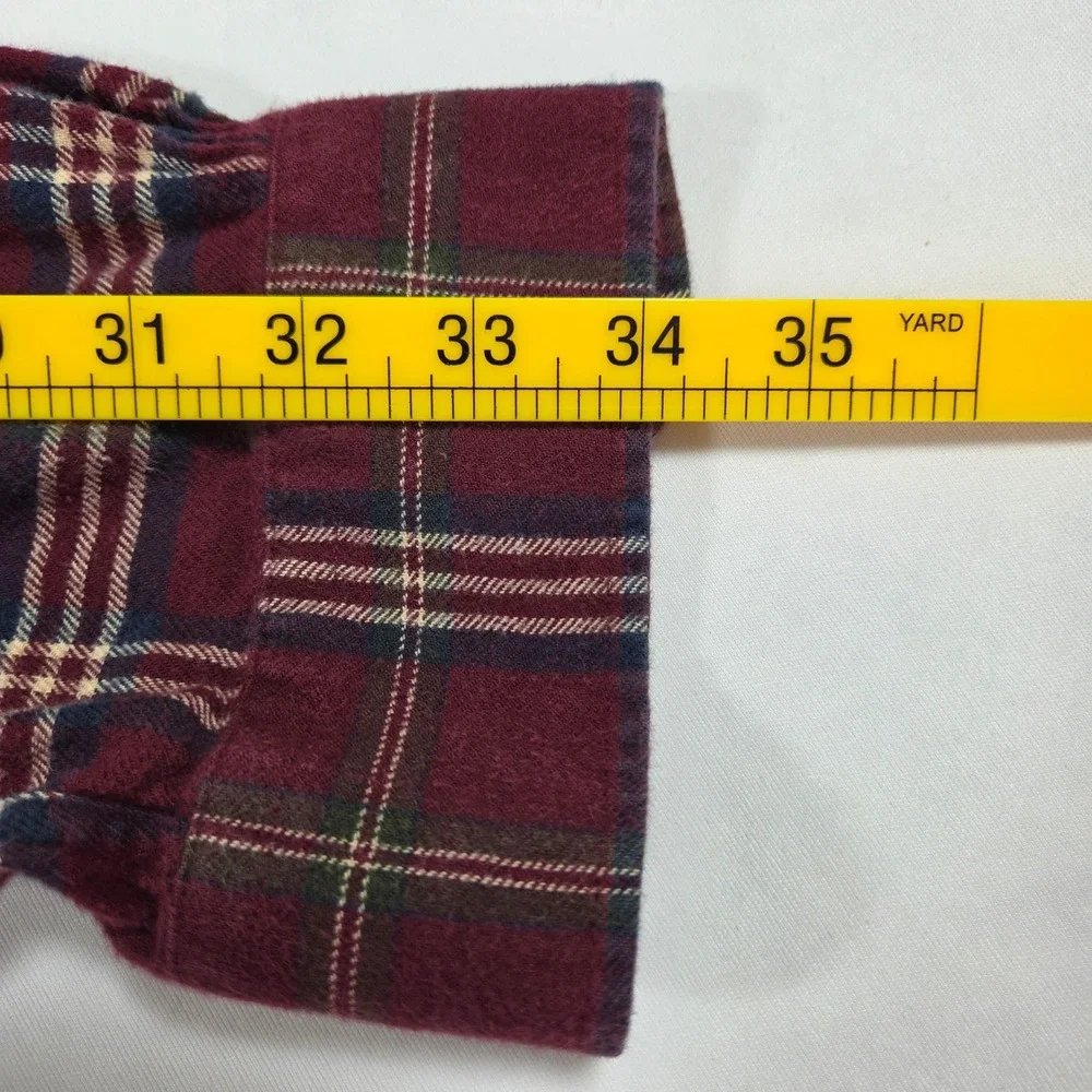 Brooks Brothers Regent Plaid Button Down Shirt Mens XL Burgundy Cotton Flannel